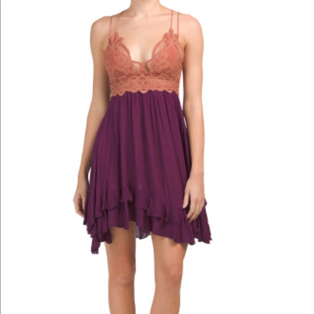Free People Adella Slip Mini Dress